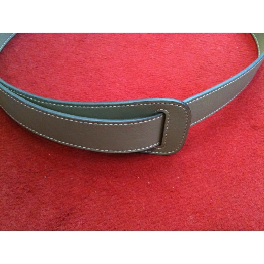 Ceinture Hermès en cuir étoupe