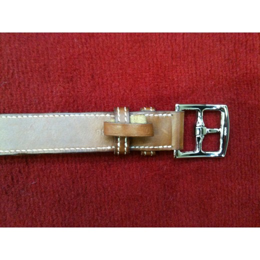 Ceinture Hermès Etrivière en cuir gold