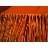 Cape Hermès en cachmire orange et franges en cuir