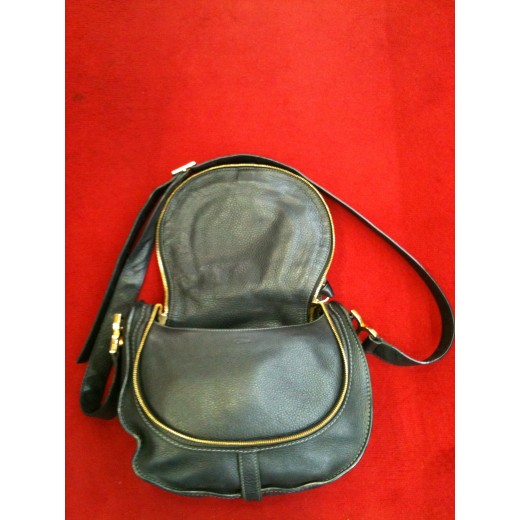 Sac Chloé Marcie Signature en cuir noir