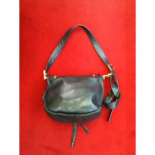 Sac Chloé Marcie Signature en cuir noir