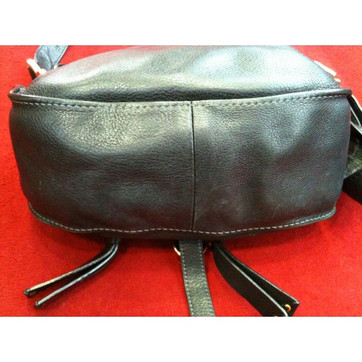 Sac Chloé Marcie Signature en cuir noir