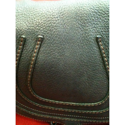 Sac Chloé Marcie Signature en cuir noir