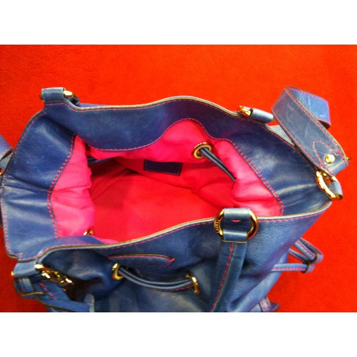 Sac Lancel Premier Flirt en cuir bleu
