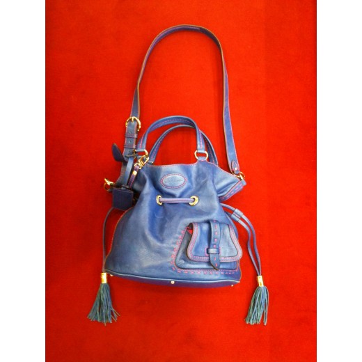 Sac Lancel Premier Flirt en cuir bleu