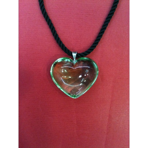 Pendentif Baccarat Coeur en cristal vert 