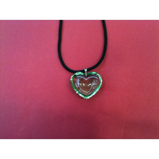 Pendentif Baccarat Coeur en cristal vert 