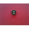 Bague de créateur avec opales, émeraudes et roses de diamants sur argent