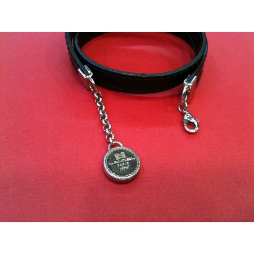 Bracelet Lancel en cuir noir