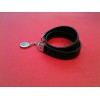 Bracelet Lancel en cuir noir