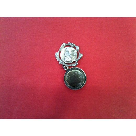 Pendentif miroir ancien en métal