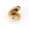 Bague oeil de tigre en or jaune 18 k