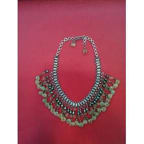 Collier en argent et quartz vert