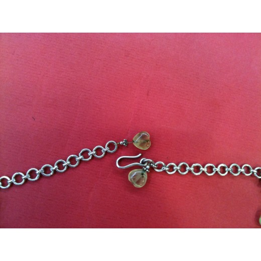 Collier en argent et quartz vert