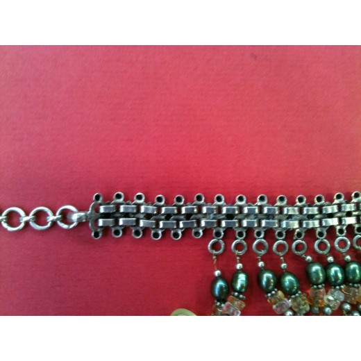 Collier en argent et quartz vert