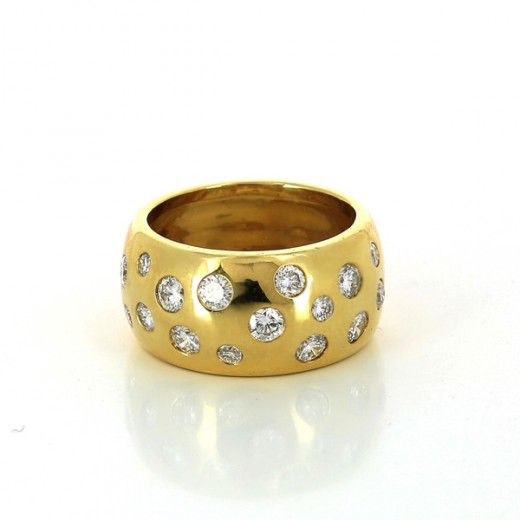 Bague en or jaune et diamants