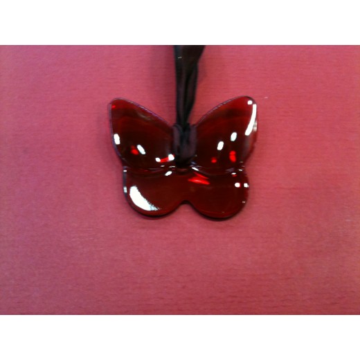 Pendentif Baccarat Papillon en cristal rouge