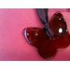 Pendentif Baccarat Papillon en cristal rouge