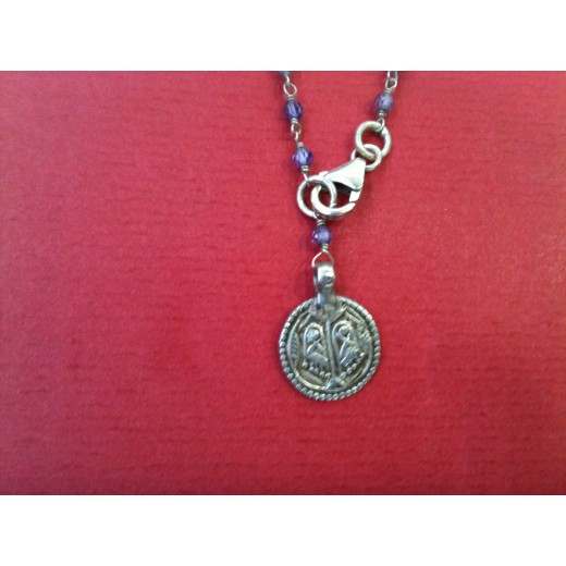 Collier en argent et améthystes
