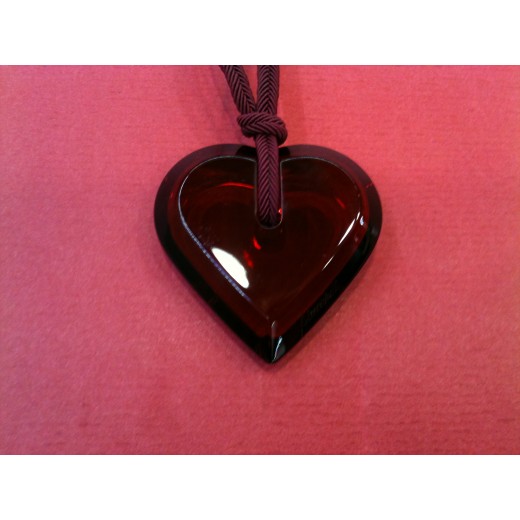 Pendentif Baccarat Coeur en cristal rouge