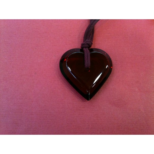 Pendentif Baccarat Coeur en cristal rouge
