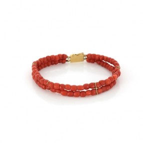 Bracelet ancien en corail et or 18 k