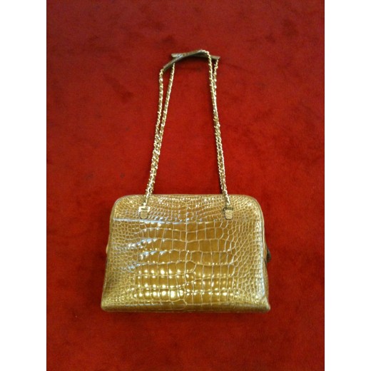 Sac Chanel Camena GM en cuir de croco cognac