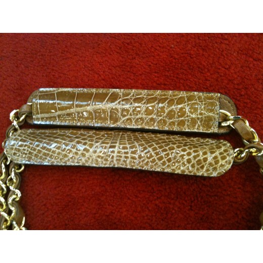 Sac Chanel Camena GM en cuir de croco cognac