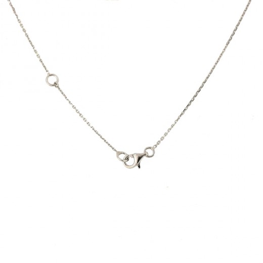 Collier avec emeraude et diamants en or blanc 18 k