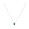 Collier avec emeraude et diamants en or blanc 18 k