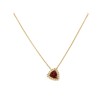 Pendentif triangulaire rubis et diamants en or jaune 18 k