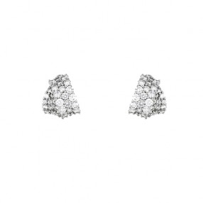 Boucles d'oreilles en or blanc 18 k et diamants