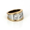 Bague en or jaune et blanc 18 k et diamants