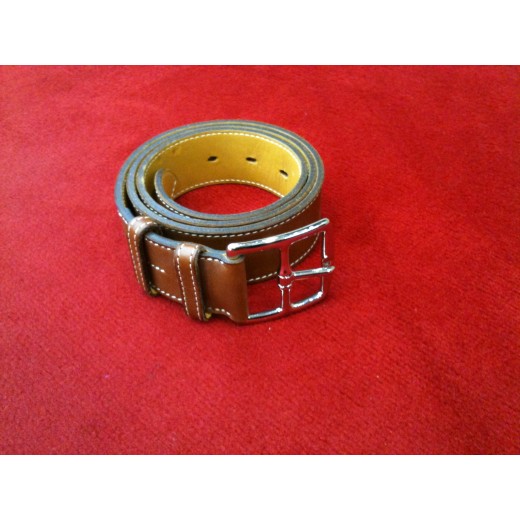 Ceinture Hermès Etrivière  en cuir gold