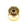 Bague en or jaune 18 k et pierres bordeaux
