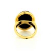 Bague pierre noire en or  jaune 18 k