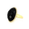 Bague pierre noire en or  jaune 18 k