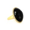 Bague pierre noire en or  jaune 18 k