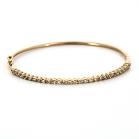 Bracelet moderne en or jaune 18 k et diamants