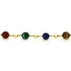 Bracelet en or jaune 18 k et perles de couleurs