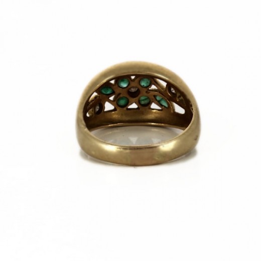 Bague en or jaune 18 k et pierres 
