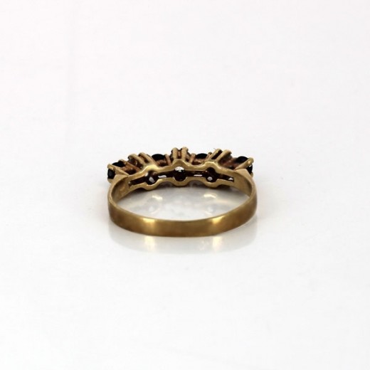 Bague jarretière en or jaune 18 k et diamants