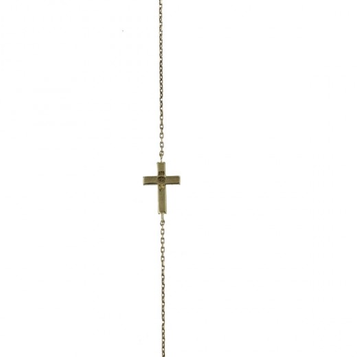Bracelet faith en or jaune 18 k et croix religieuse avec pierres