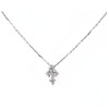 Collier signé Faith croix religieuse en or blanc 18 k