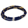 Collier 3 rangs lapis et or jaune