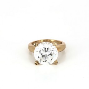 Solitaire en or jaune 14 K oxyde