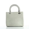 Sac Christian Dior Lady Dior en cuir gris perle