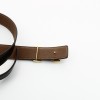 Ceinture Hermès H en cuir noir/ gold