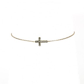 Bracelet Feidt en or jaune 9 k croix antik