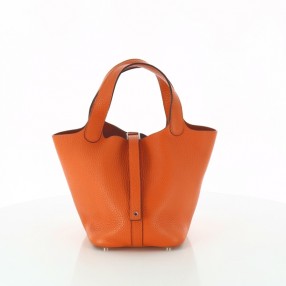 Sac Hermès Picotin PM en cuir orange